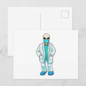 Skelet als dokter met mondmasker briefkaart (Voorkant / Achterkant)