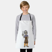 Skelet als hairdresser met schaar schort (Gedragen)