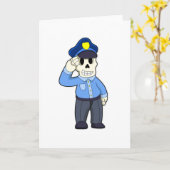 Skelet als politieagent met politiehoed kaart (Gele Bloem)