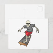 Skelet als Skater met Skateboard Briefkaart (Voorkant / Achterkant)