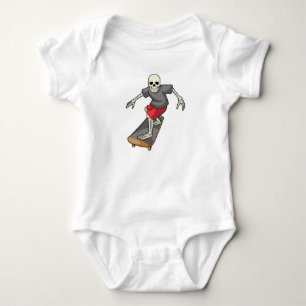 Skelet als Skater met Skateboard Romper