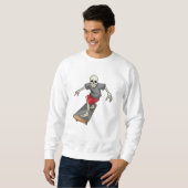 Skelet als Skater met skateboard Trui (Voorkant volledig)