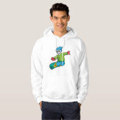 Skelet als Snowboarder met Snowboard Hoodie (Voorkant volledig)