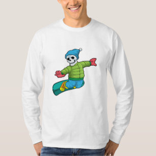 Skelet als Snowboarder met Snowboard T-shirt