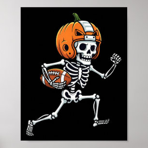Skelet Amerikaanse Voetbalspeler Griezelige Sport Poster