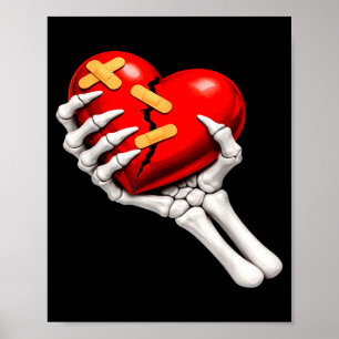 Skelet &amp; hartverscheurende anti-valentijns-dag poster