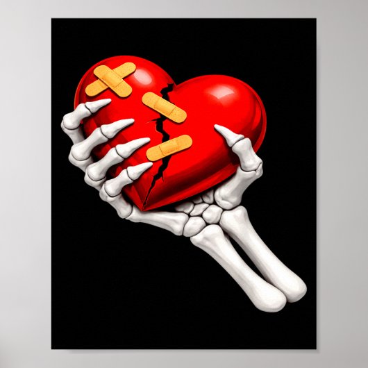 Skelet & hartverscheurende anti-valentijns-dag poster (Voorkant)