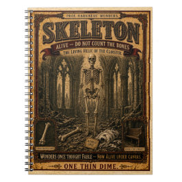 Skelet, antiek circusmonster notitieboek