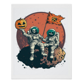 Skelet Astronaut Bemanning Perfect Poster