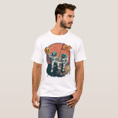 Skelet Astronaut Bemanning T-shirt (Voorkant volledig)