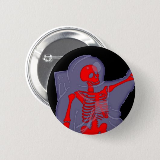 Skelet Astronaut Ronde Button 5,7 Cm (Voorkant /achterkant)