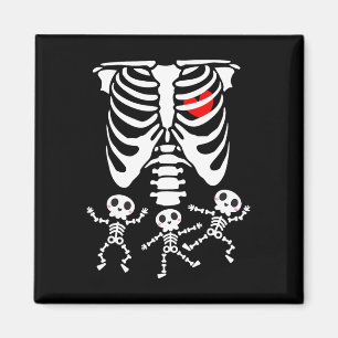 Skelet Baby Halloween Zwangerschaps Koppel Kostuum Magneet