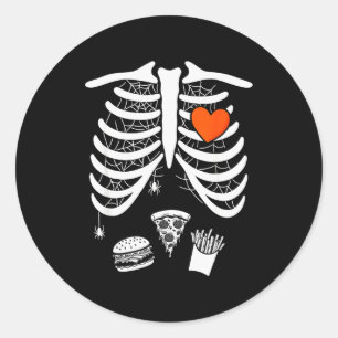 Skelet Baby Zwanger Röntgen Ribbenkast Voor Herfst Ronde Sticker
