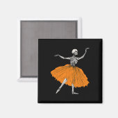 Skelet Ballerina Dance Tutu Spooky Ballet Dancer Magneet (Voorkant / Achterkant)