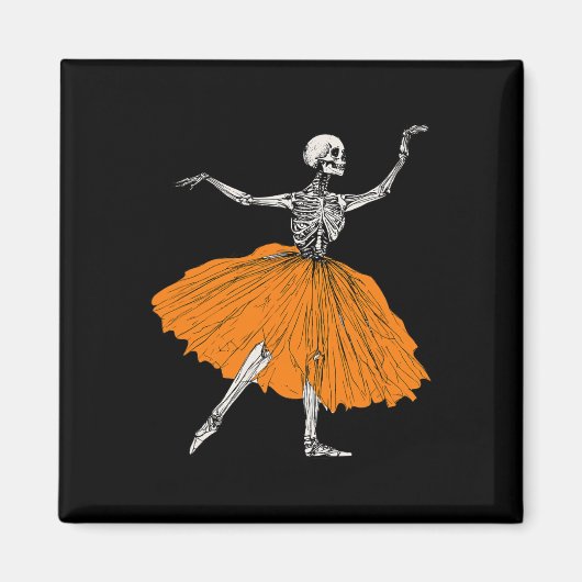Skelet Ballerina Dance Tutu Spooky Ballet Dancer Magneet (Voorkant)
