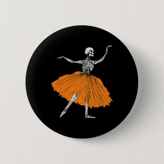 Skelet Ballerina Dance Tutu Spooky Ballet Dancer Ronde Button 5,7 Cm (Voorkant)