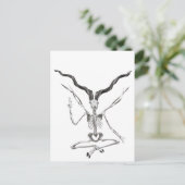 Skelet Baphomet Plaat Briefkaart (Staand voorkant)