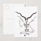 Skelet Baphomet Plaat Briefkaart (Voorkant / Achterkant)