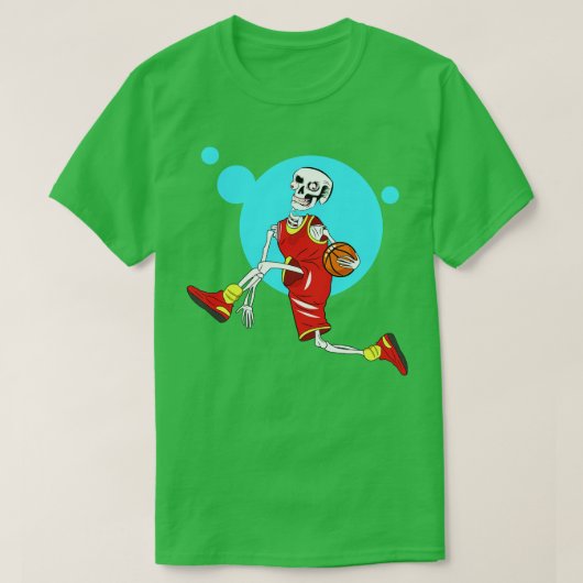 Skelet Basketbal spelen T-shirt (Design voorkant)