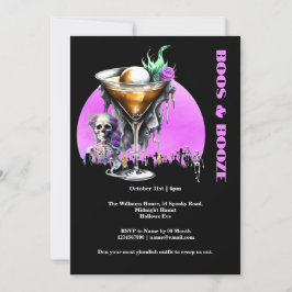 Skelet begraafplaats schedel cocktail vol maan hor kaart