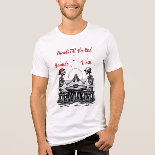 Skelet Beste Vrienden Proost Tri-Blend Shirt (Voorkant)