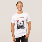 Skelet Beste Vrienden Proost Tri-Blend Shirt (Voorkant volledig)