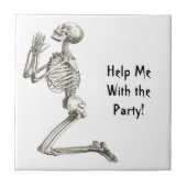 Skelet Bidden Halloween Tegel Tegeltje (Voorkant)