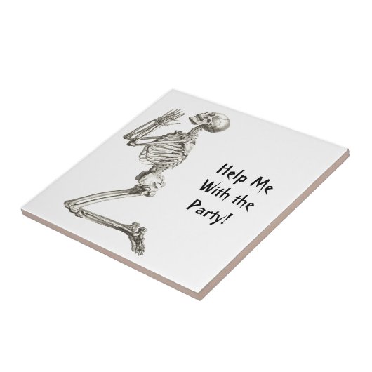 Skelet Bidden Halloween Tegel Tegeltje (Zijkant)