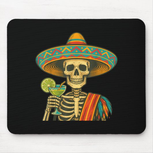 Skelet bier cinco de mayo feest  muismat (Voorkant)