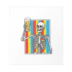 Skelet Bier Regenboog Vintage Gravure Shirt_1 Notitieblok