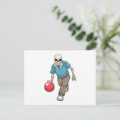 Skelet bij Bowling met Bowling-bal Briefkaart (Staand voorkant)