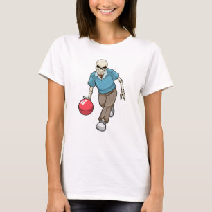Skelet bij Bowling met Bowling-bal T-shirt