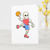 Skelet bij handbalspeler met handbal kaart (Gele Bloem)