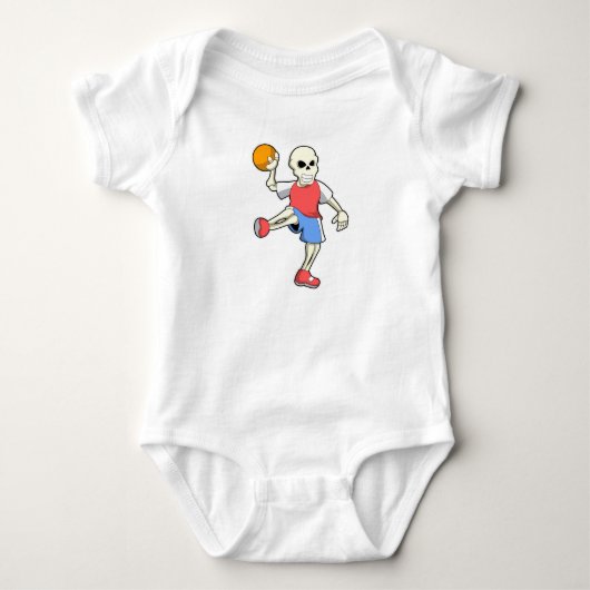 Skelet bij handbalspeler met handbal romper (Voorkant)
