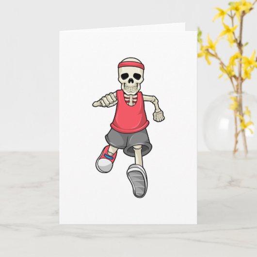 Skelet bij hardlopen met hoofdband kaart (Gele Bloem)