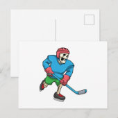 Skelet bij IJshockey met IJshockeystick Briefkaart (Voorkant / Achterkant)