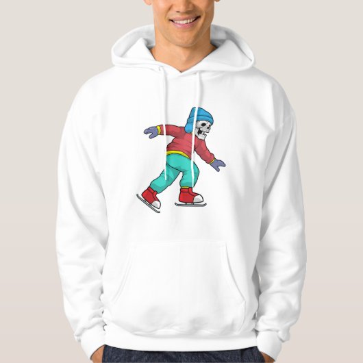 Skelet bij ijsschaatsen met ijsschaatsen hoodie (Voorkant)
