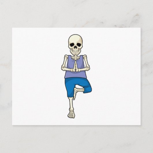 Skelet bij Yoga Stretching Briefkaart (Voorkant)