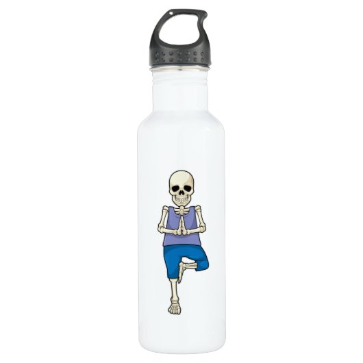 Skelet bij Yoga Stretching Waterfles (Voorkant)