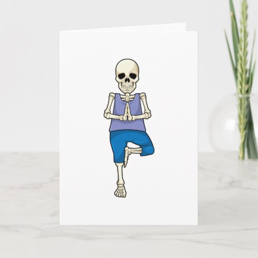 Skelet bij yogarekoefeningen kaart (Voorkant)