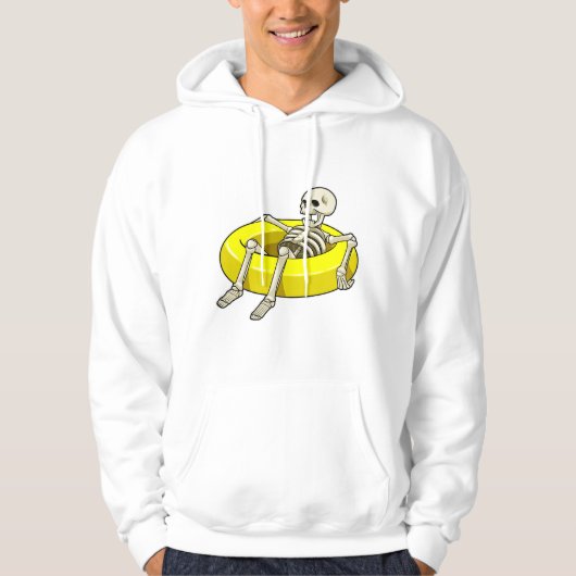 Skelet bij zwemmen met draaiende ring hoodie (Voorkant)