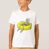 Skelet bij zwemmen met draaiende ring t-shirt (Voorkant)