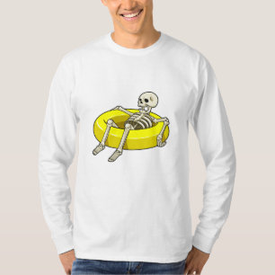 Skelet bij zwemmen met draaiende ring t-shirt