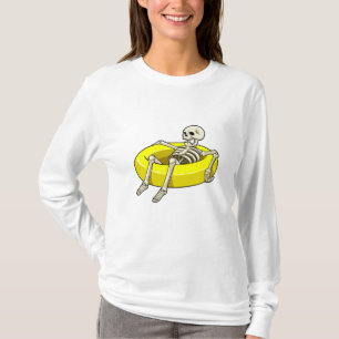 Skelet bij zwemmen met draaiende ring t-shirt