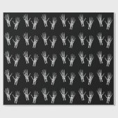 Skelet Bone Hands Pattern op Black Halloween Cadeaupapier (Vlak)
