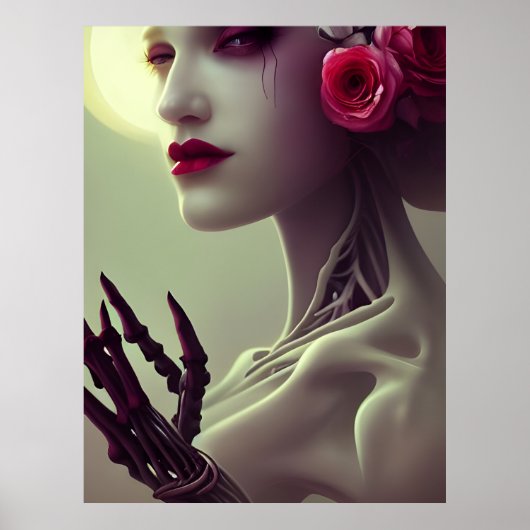 Skelet Bone Woman Poster (Voorkant)