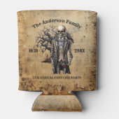 skelet boom oud papier Halloween feest Blikjeskoeler (Achterkant)