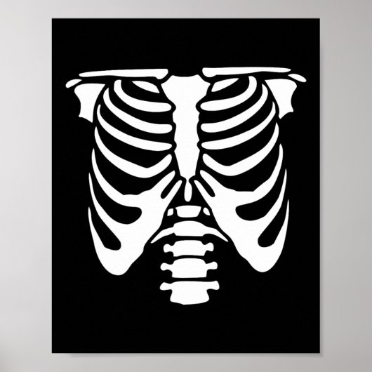 Skelet Borst Rib Cage Botten Halloween Röntgenfoto Poster (Voorkant)