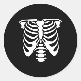 Skelet Borst Rib Cage Botten Halloween Röntgenfoto Ronde Sticker