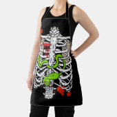 Skelet Botten Ribcage Snake en Blood Splats Schort (Insitu)